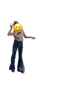 Club Soda Vintage Blue Embroidered Flare Jeans - Girl’s Size 14